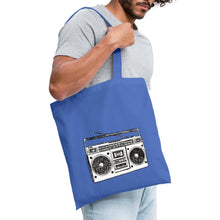 Lade das Bild in den Galerie-Viewer, Vintage Jutebeutel mit Kassetten-Rekorder - Hellblau