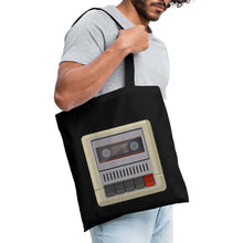 Lade das Bild in den Galerie-Viewer, Vintage Stoffbeutel Kassetten-Rekorder - Schwarz