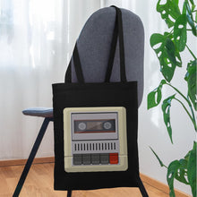 Lade das Bild in den Galerie-Viewer, Vintage Stoffbeutel Kassetten-Rekorder - Schwarz