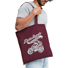 Lade das Bild in den Galerie-Viewer, Vintage Stoffbeutel Moto Racer - Burgunderrot