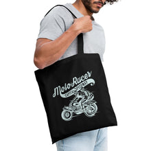 Lade das Bild in den Galerie-Viewer, Vintage Stoffbeutel Moto Racer - Schwarz