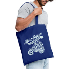 Lade das Bild in den Galerie-Viewer, Vintage Stoffbeutel Moto Racer - Royalblau