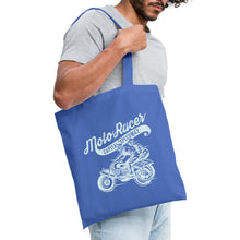 Lade das Bild in den Galerie-Viewer, Vintage Stoffbeutel Moto Racer - Hellblau