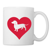 Lade das Bild in den Galerie-Viewer, Dackel Tasse - Ein Herz für Dackel - white