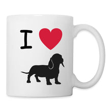 Lade das Bild in den Galerie-Viewer, Dackel Tasse - I love Dachshund - white