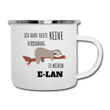 Lade das Bild in den Galerie-Viewer, Emaille-Tasse - Ich habe heute keine Verbindung zu meinem E-Lan - Weiß