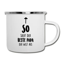 Lade das Bild in den Galerie-Viewer, Emaille-Tasse - So sieht der beste Papa der Welt aus - Weiß
