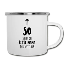 Lade das Bild in den Galerie-Viewer, Emaille-Tasse - So sieht die beste Mama der Welt aus - Weiß