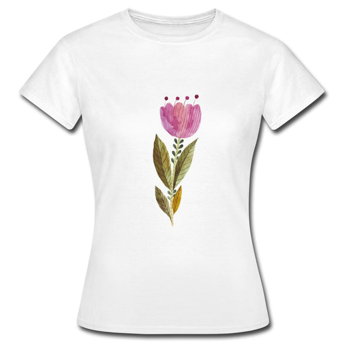 Frauen T-Shirt - Blume - Weiß