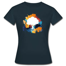 Lade das Bild in den Galerie-Viewer, Frauen T-Shirt - Bunter Baum - Navy
