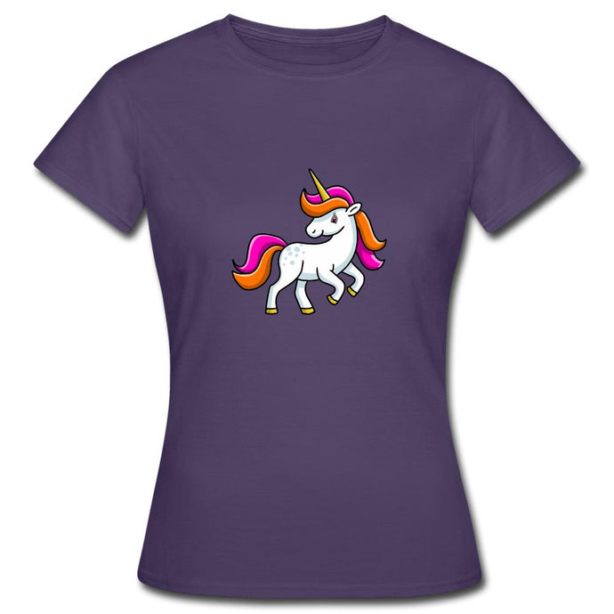 Frauen T-Shirt - Unicorn - Dunkellila