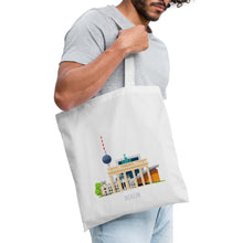 Lade das Bild in den Galerie-Viewer, Jutebeutel Berlin mit Fernsehturm und Brandenburger Tor - Weiß