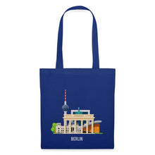 Lade das Bild in den Galerie-Viewer, Jutebeutel Berlin mit Fernsehturm und Brandenburger Tor - Royalblau