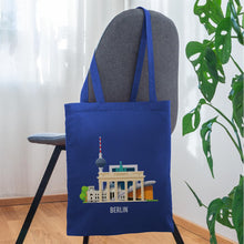 Lade das Bild in den Galerie-Viewer, Jutebeutel Berlin mit Fernsehturm und Brandenburger Tor - Royalblau