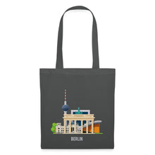 Lade das Bild in den Galerie-Viewer, Jutebeutel Berlin mit Fernsehturm und Brandenburger Tor - Graphite