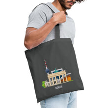 Lade das Bild in den Galerie-Viewer, Jutebeutel Berlin mit Fernsehturm und Brandenburger Tor - Graphite
