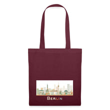 Lade das Bild in den Galerie-Viewer, Jutebeutel mit Berliner Wahrzeichen - Burgunderrot