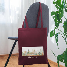Lade das Bild in den Galerie-Viewer, Jutebeutel mit Berliner Wahrzeichen - Burgunderrot