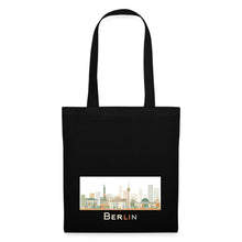 Lade das Bild in den Galerie-Viewer, Jutebeutel mit Berliner Wahrzeichen - Schwarz