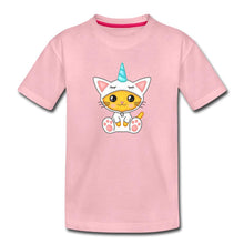 Lade das Bild in den Galerie-Viewer, Kinder T-Shirt - Katze als Einhorn verkleidet - Hellrosa