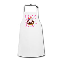 Lade das Bild in den Galerie-Viewer, Kinderschürze mit Einhorn und Donut - Weiß