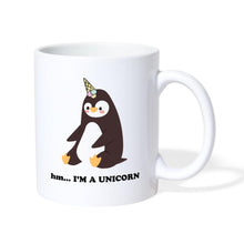 Lade das Bild in den Galerie-Viewer, Pinguin als Einhorn und Spruch - Weiß