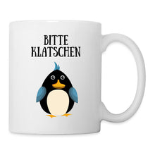 Lade das Bild in den Galerie-Viewer, Pinguin Tasse - Bitte klatschen - white