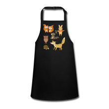 Lade das Bild in den Galerie-Viewer, Schürze für Kinder mit Waldtieren - Schwarz