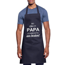 Lade das Bild in den Galerie-Viewer, Kochschürze für Männer - bei PAPA schmeckt&#39;s am besten! - Navy
