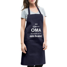 Lade das Bild in den Galerie-Viewer, Kochschürze für Frauen - bei OMA schmeckt&#39;s am besten! - Navy
