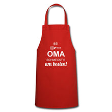 Lade das Bild in den Galerie-Viewer, Kochschürze für Frauen - bei OMA schmeckt&#39;s am besten! - Rot
