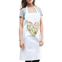Lade das Bild in den Galerie-Viewer, Schürze mit Blumen und Herz - Weiß