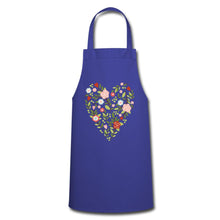 Lade das Bild in den Galerie-Viewer, Schürze mit Blumen und Herz - Royalblau