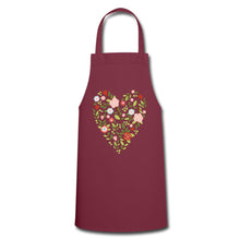 Lade das Bild in den Galerie-Viewer, Schürze mit Blumen und Herz - Bordeaux