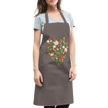 Lade das Bild in den Galerie-Viewer, Schürze mit Blumen und Herz - Grau