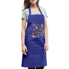 Lade das Bild in den Galerie-Viewer, Kochschürze für Damen mit Blumen - Royalblau
