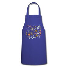 Lade das Bild in den Galerie-Viewer, Kochschürze für Damen mit Blumen - Royalblau