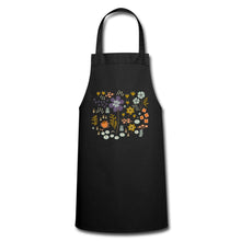 Lade das Bild in den Galerie-Viewer, Kochschürze für Damen mit Blumen - Schwarz