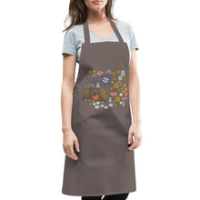 Lade das Bild in den Galerie-Viewer, Kochschürze für Damen mit Blumen - Grau