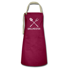 Lade das Bild in den Galerie-Viewer, Kochschürze für Männer - Grillmeister - Burgunderrot / Sandfarben