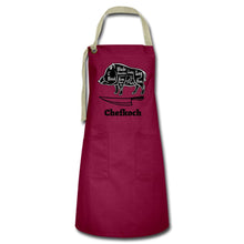 Lade das Bild in den Galerie-Viewer, Kochschürze für Männer - Burgunderrot / Sandfarben