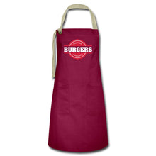 Lade das Bild in den Galerie-Viewer, Kochschürze - Burger - Burgunderrot / Sandfarben