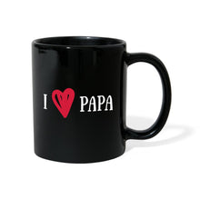 Lade das Bild in den Galerie-Viewer, Papa Tasse schwarz - I love Papa mit Herz - Schwarz