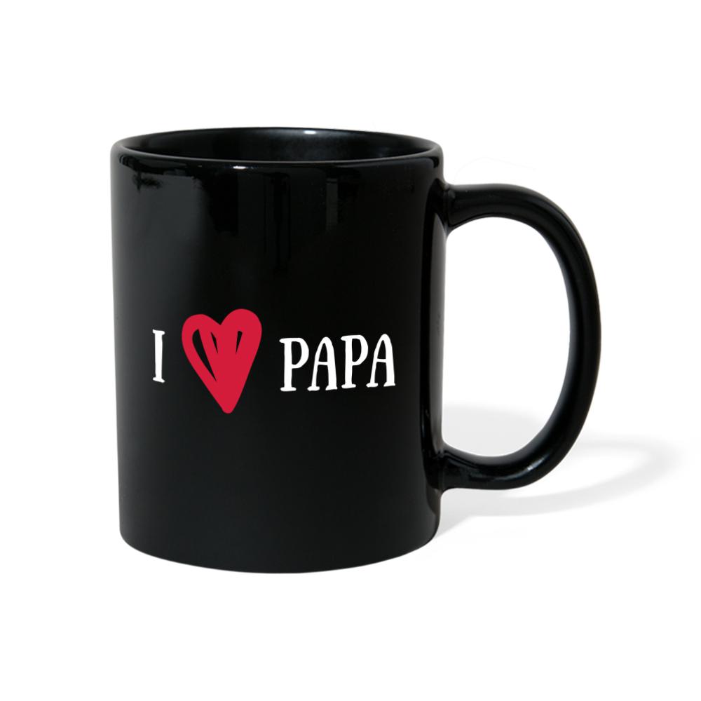 Papa Tasse schwarz - I love Papa mit Herz - Schwarz