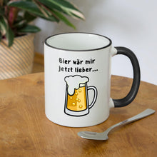 Lade das Bild in den Galerie-Viewer, Tasse zweifarbig - Bier wär mir jetzt lieber - Weiß/Schwarz