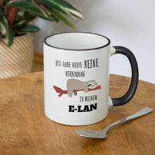 Lade das Bild in den Galerie-Viewer, Kaffeetasse - Ich habe heute keine Verbindung zu meinem E-Lan - Weiß/Schwarz
