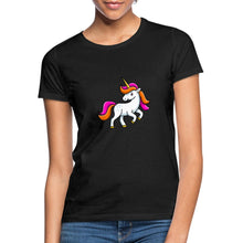 Lade das Bild in den Galerie-Viewer, Frauen T-Shirt - Unicorn - Schwarz