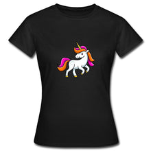 Lade das Bild in den Galerie-Viewer, Frauen T-Shirt - Unicorn - Schwarz