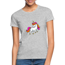 Lade das Bild in den Galerie-Viewer, Frauen T-Shirt - Unicorn - Grau meliert