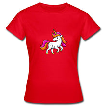 Lade das Bild in den Galerie-Viewer, Frauen T-Shirt - Unicorn - Rot